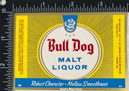 Drewrys Bull Dog Malt Liquor Label