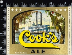 Unused 1950s INDIANA Evansville COOK'S GOLDBLUME BEER Quart Label 