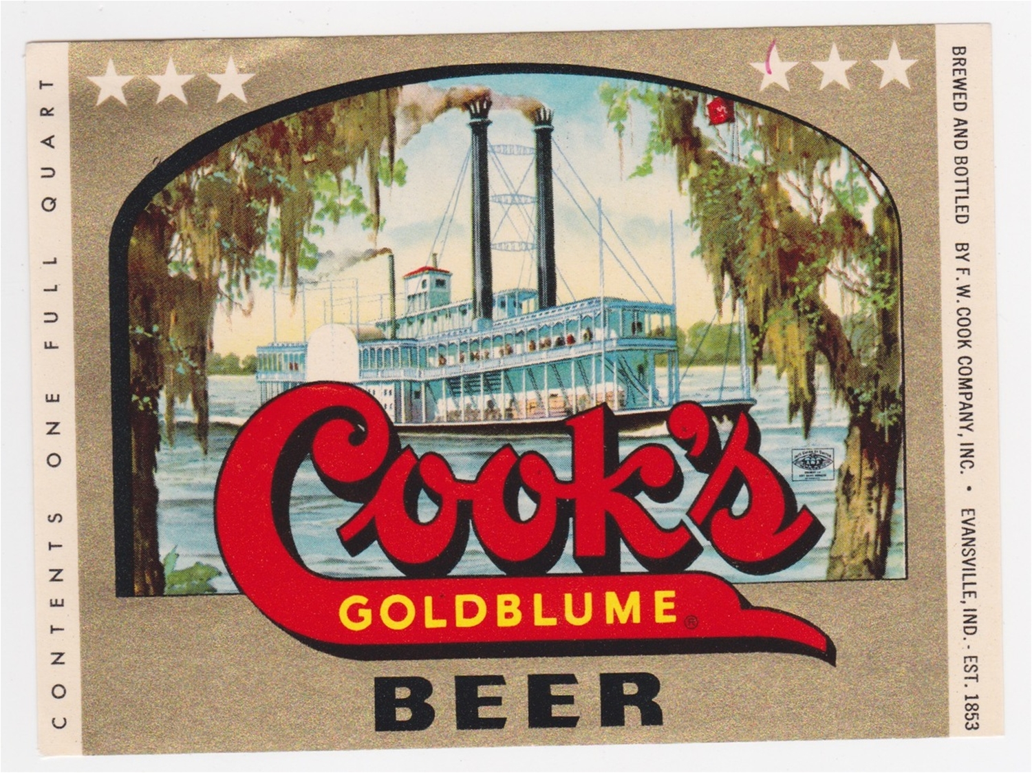 COOK'S GOLDBLUME SPECIAL BREWING BEER LABEL 9" x 12" SIGN 