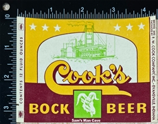 Cook's Bock Beer Label