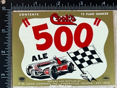Cook's 500 Ale Beer Label