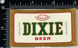 Dixie Beer Label