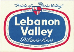 Lebanon Valley Pilsner Beer Label