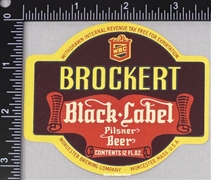 Brockert Black Label Withdrawn Internal Revenue Tax Beer Label