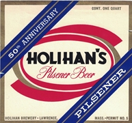 Holihan's Pilsener 50th Anniversary Beer 32 oz Label