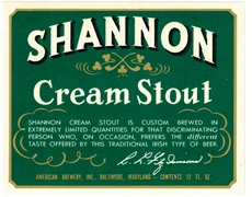 Shannon Cream Stout Beer Label