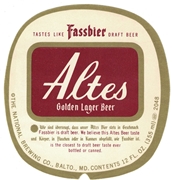 Altes Golden Lager Beer Label