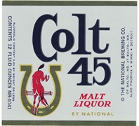 Colt 45 Malt Liquor Label by National