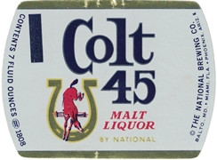 Colt 45 Malt Liquor 7 oz Label  by National