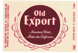 Old Export Brand Beer Label