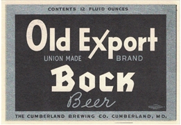 Old Export Union Made Brand Bock Beer Label