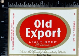 Old Export Light Beer Label