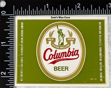 Columbia Beer Label