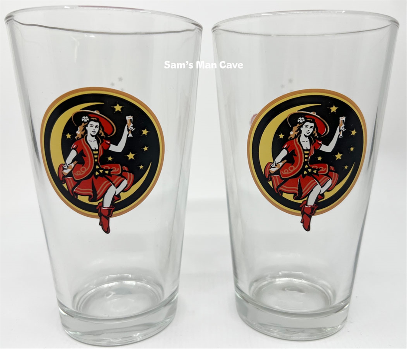 Miller High Life Girl In The Moon Pint Glass Set