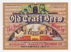 Old Craft Brew IRTP Beer Label