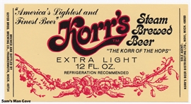 Korr's Extra Light Beer Label