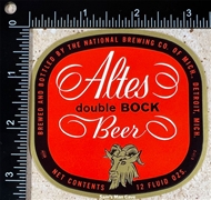 Altes Double Bock Beer Label