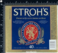 Stroh's Beer Label