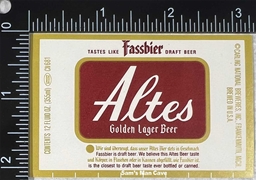 Altes Golden Lager Label