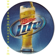 Miller Lite Pilsner Glass Beer Coaster