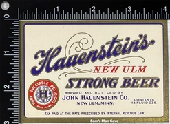 Hauenstein's Strong Beer IRTP Beer Label