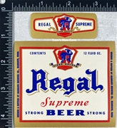 Regal Supreme Beer Label with neck