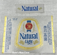 Natural Light ME VT CT 5¢ Refund Beer Label