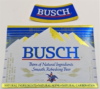 Busch Beer Label 5¢ refund with neck label