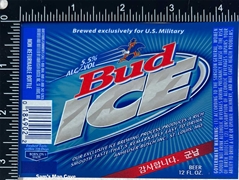 Bud Ice U.S. Military Beer Label