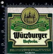 Wurzburger Hofbrau Beer Label