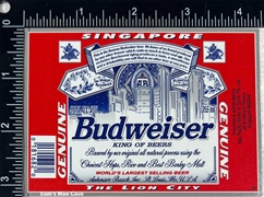 Budweiser Singapore Lion City Label