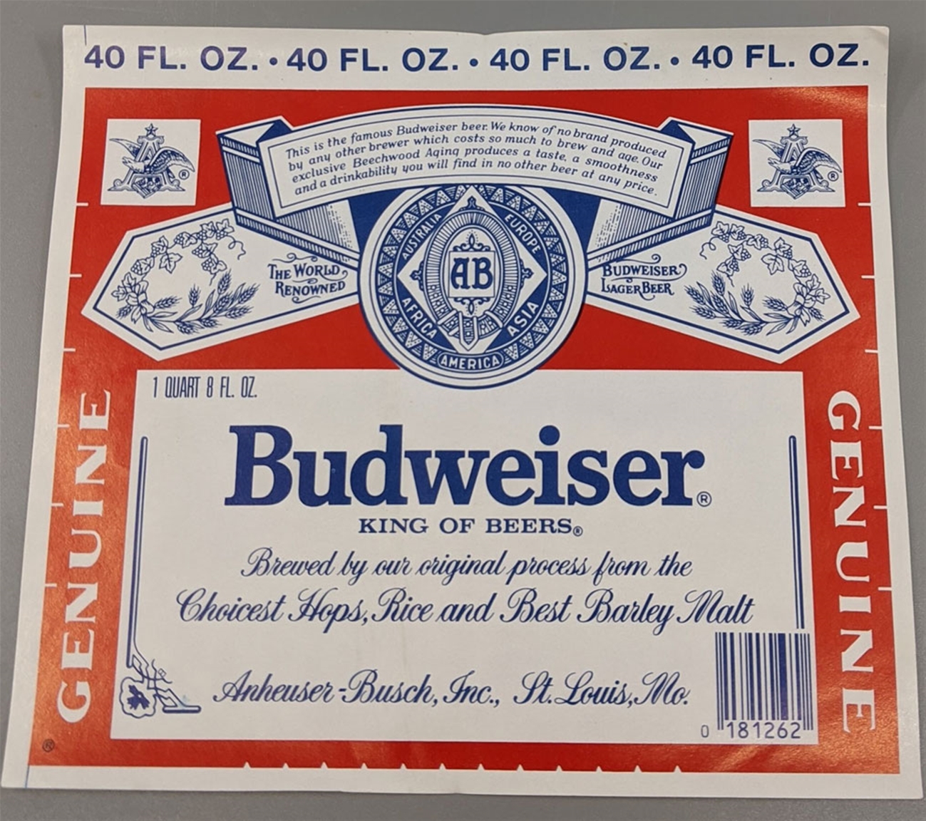 Budweiser 40 oz Bottle