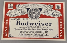 Budweiser Beer Label