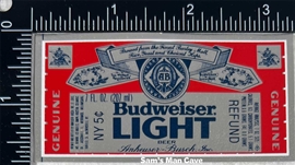 Budweiser Light Beer Label