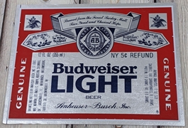Budweiser Light Beer Label