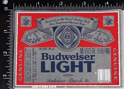 Budweiser Light Beer Label