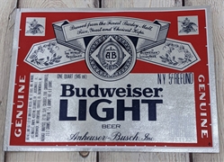 Budweiser Light Beer Label