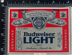 Budweiser Light Beer Label