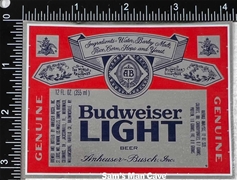 Budweiser Light Beer Label