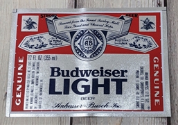 Budweiser Light Beer Label