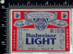 Budweiser Light Beer Label