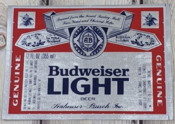 Budweiser Light Beer Label