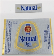 Natural Light Beer Label with neck label