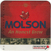 Molson Honest Brew Beer Coaster
