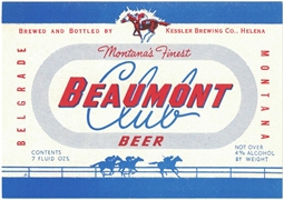 Beaumont Club Beer Label