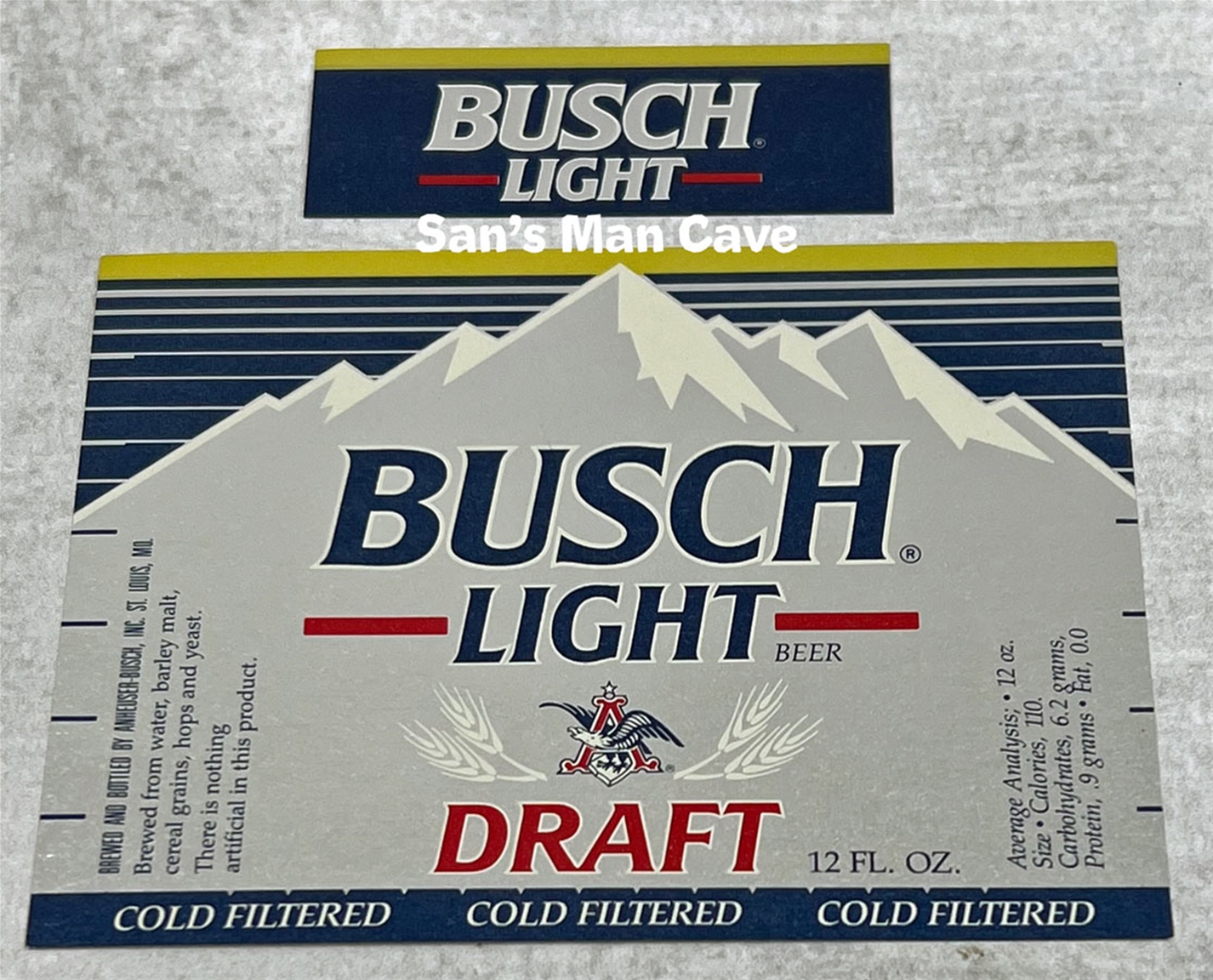 Busch Light Draft Beer Label with neck