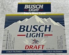 Busch Light Draft Beer Label with neck