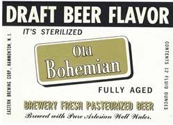 Old Bohemian Brand Draft Beer Flavor Beer Label