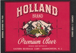 Holland Brand Premium Beer IRTP Label