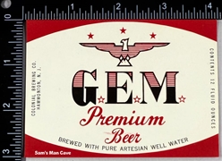 G E M Premium Beer Label